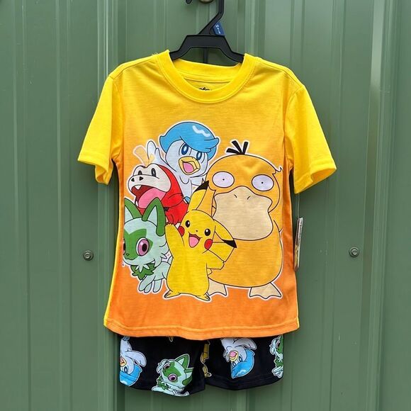 Pokémon & Transformers Graphic Print Tee & Shorts Sleep 2, 2-Piece Sets Size XS - Picture 4 of 7